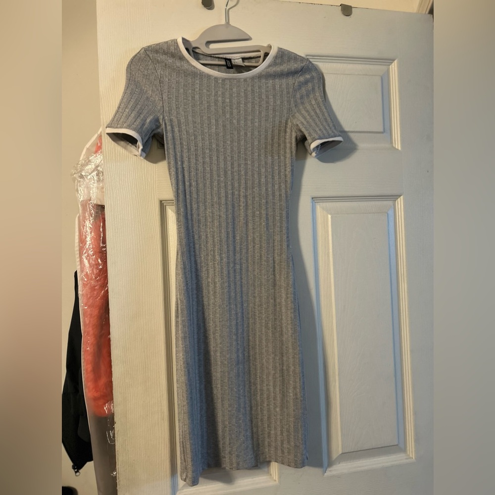 Grey and white dress